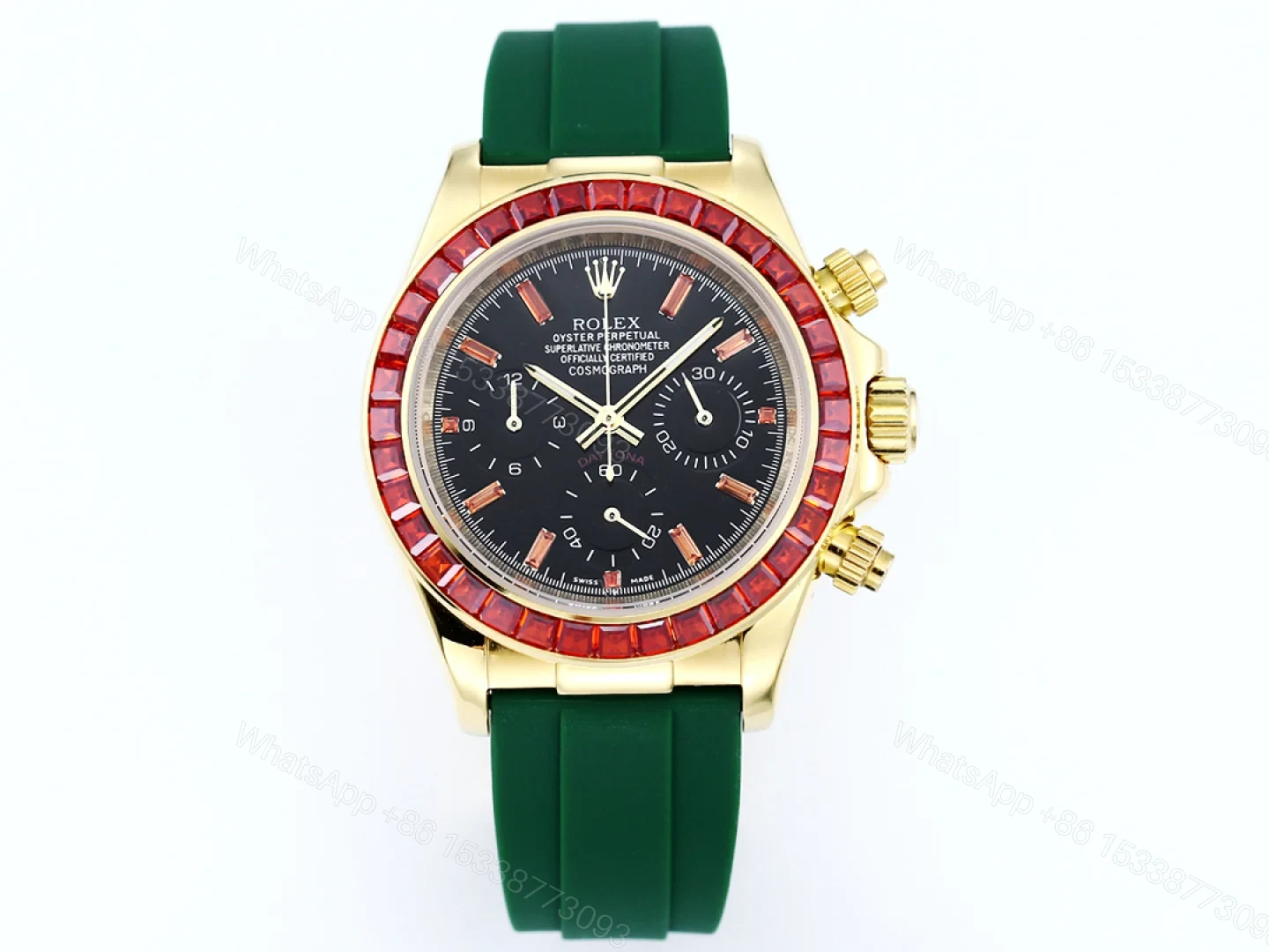 Rolex Daytona Pumpkin Bezel Replica 43MM Premium Green Rubber Strap Custom Edition RG-ROLEX-DAYTONA-PUMPKIN-GREEN-43 — view 1