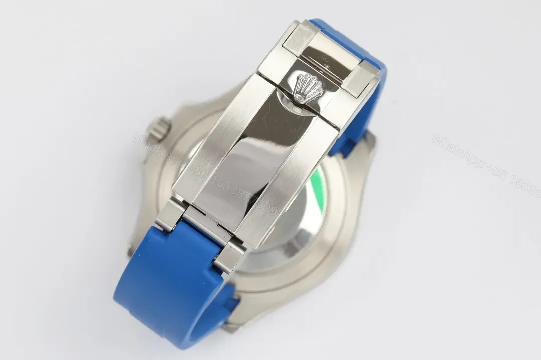 View 9 of JB Factory Clean Factory Rolex Yacht-Master 40 Blue Rubber Strap