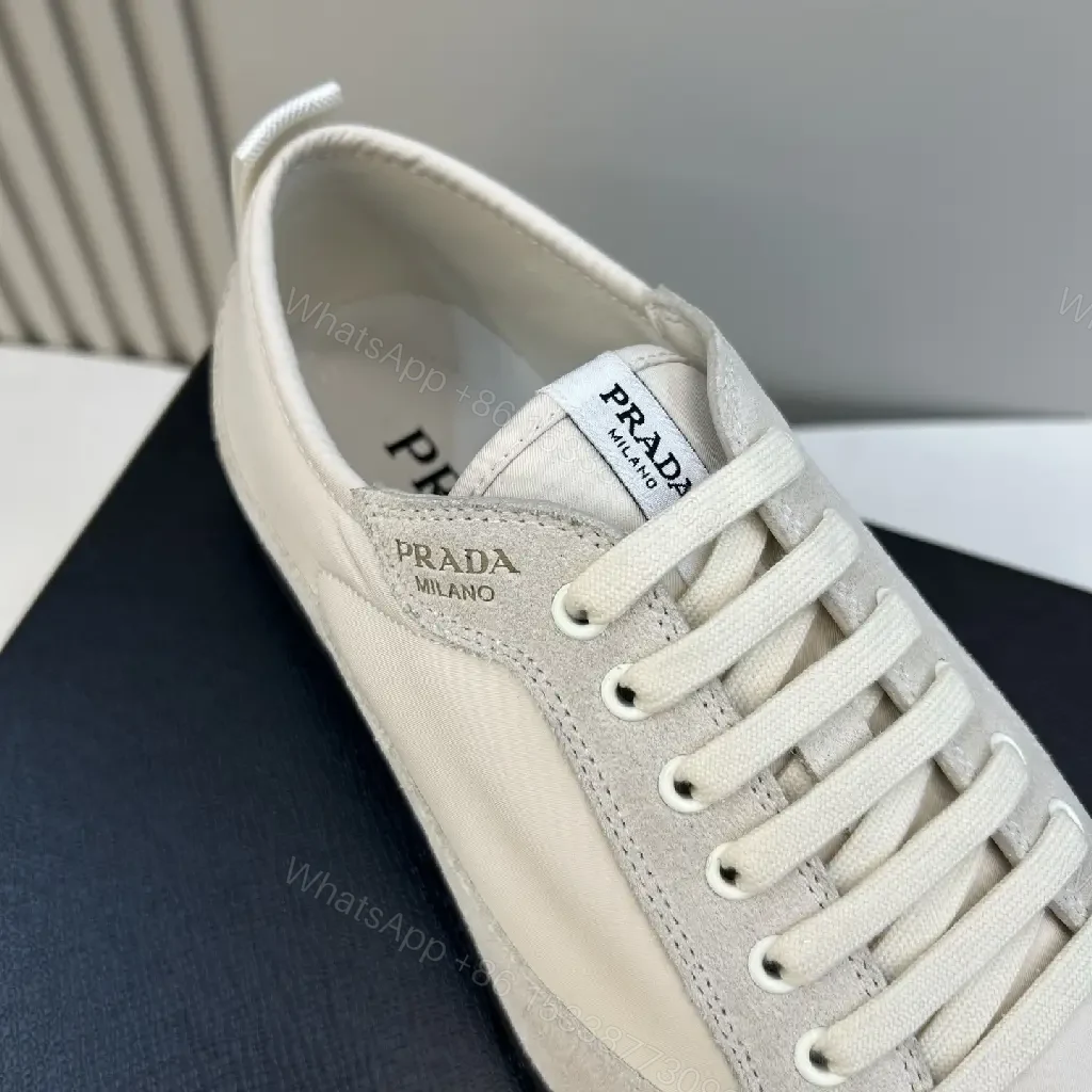 View 4 of Minimalist Off-White Leather Suede High-Tops: Subtle Luxury Sneakers
