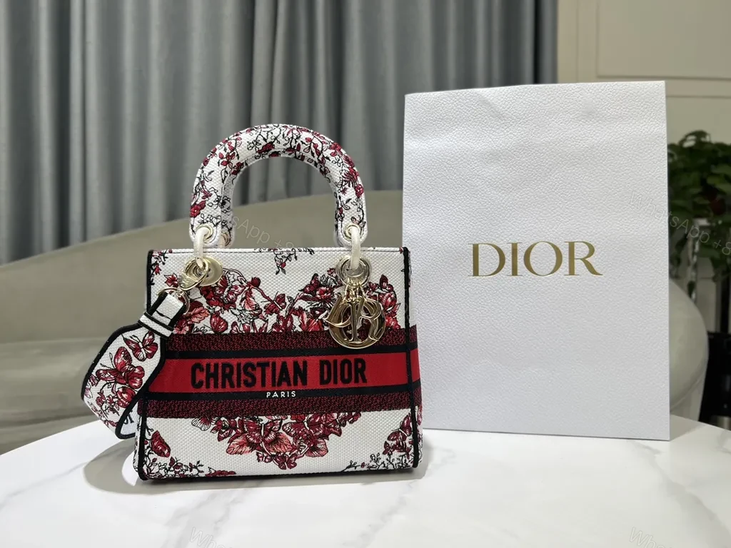 View 2 of Floral Jacquard Handbag: Structured Luxury, Dior-Inspired Boldness