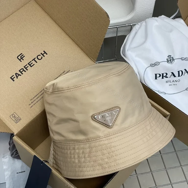 Beige Prada-Inspired Bucket Hat: Luxe, Sun-Smart Elegance — view 1