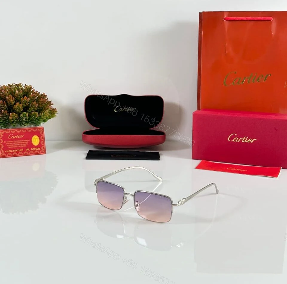 Cartier 0130 Metallic Silver-Pink Gradient Sunglasses — view 1