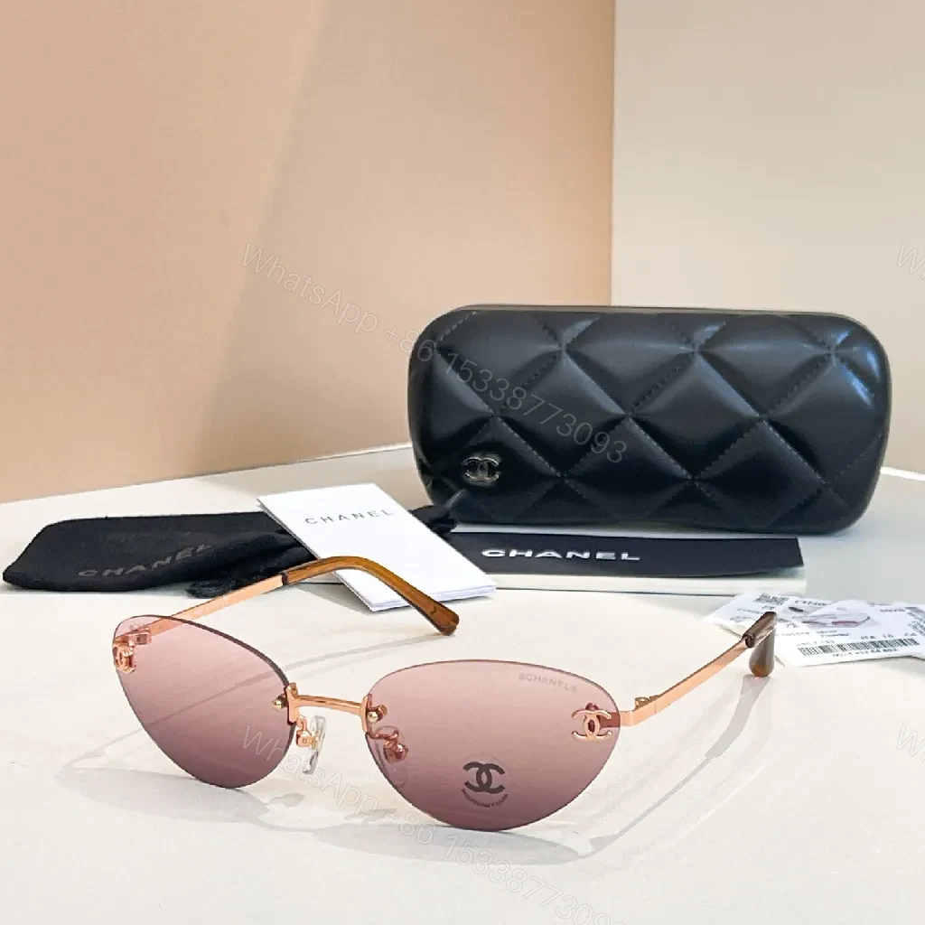 View 3 of Amber Titanium Rimless Shield Sunglasses: Lightweight Luxe