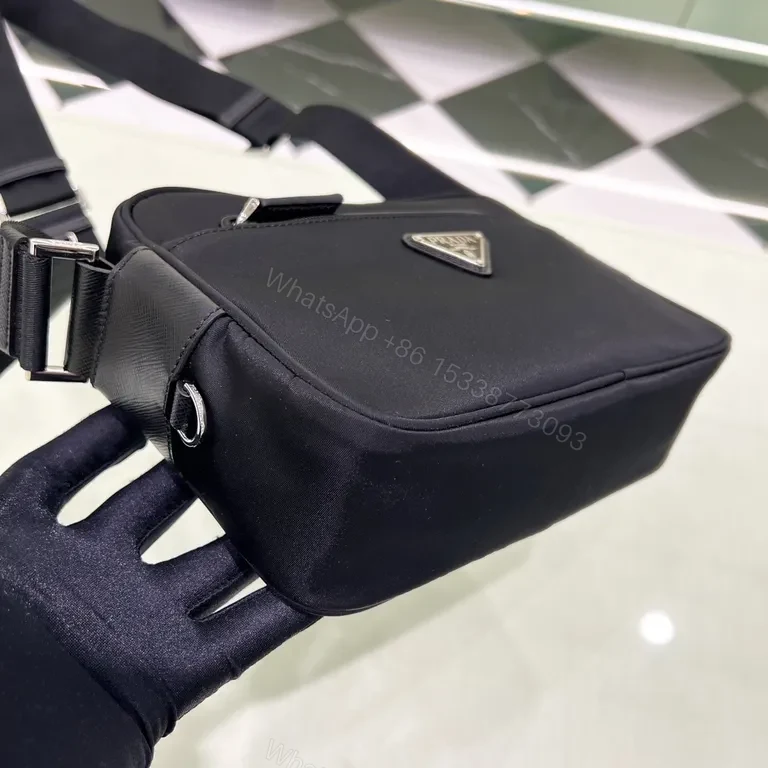 View 2 of Prada-Inspired Compact Nylon Crossbody Bag - Modern Luxe