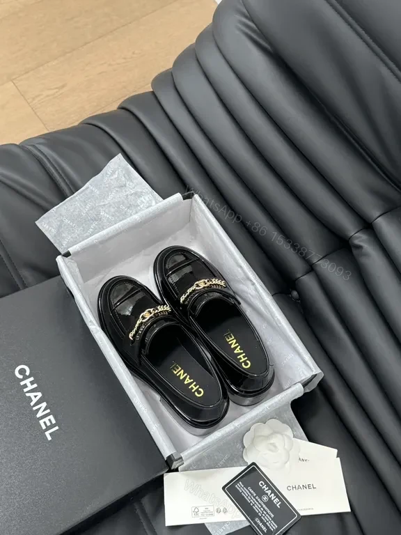 View 7 of Polished Patent Loafers with Gold Chain â€“ Luxe Everyday Wear