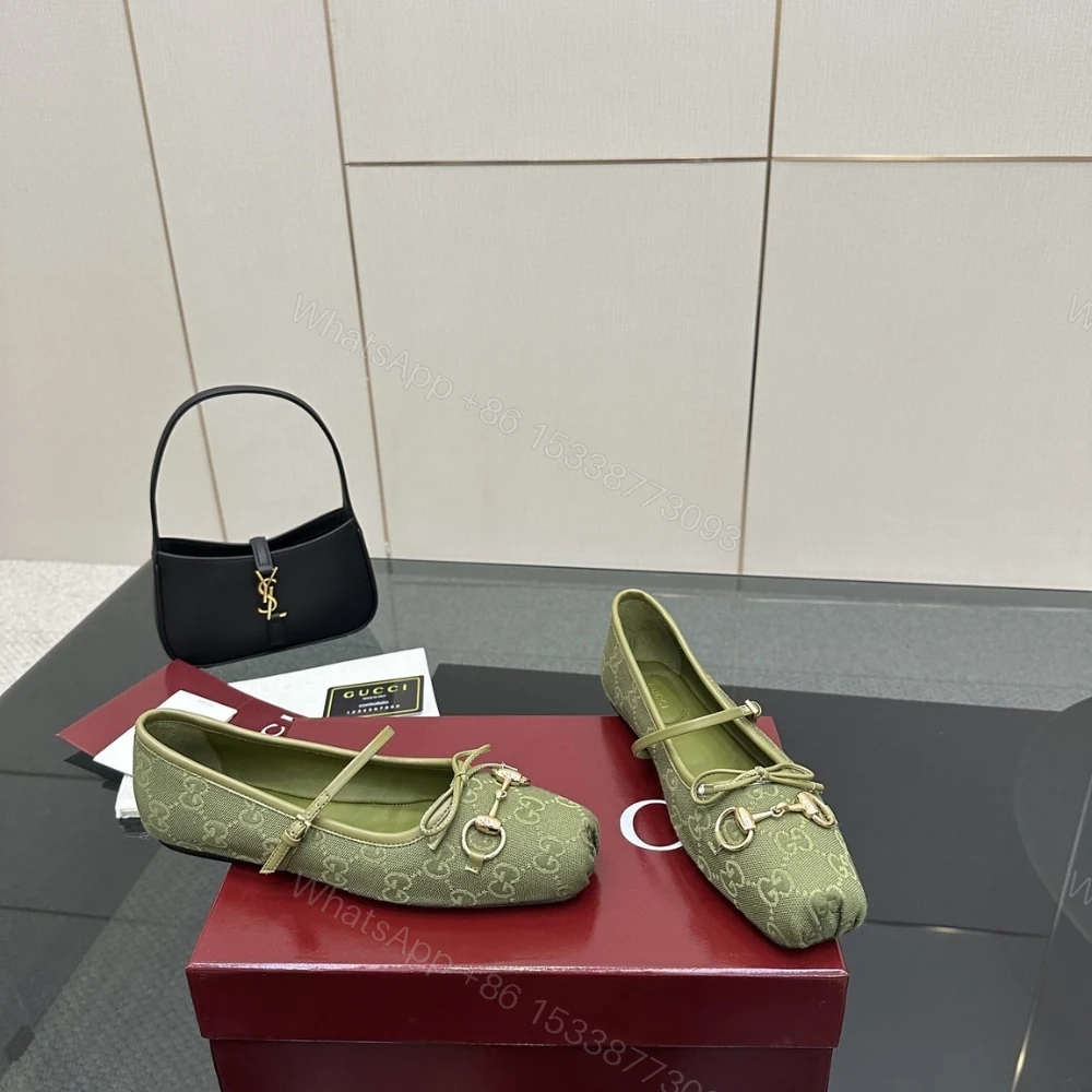 View 4 of GUCCI WOMEN’S HORSEBIT BALLET FLAT GREEN ‎814321 FAD8F 3048