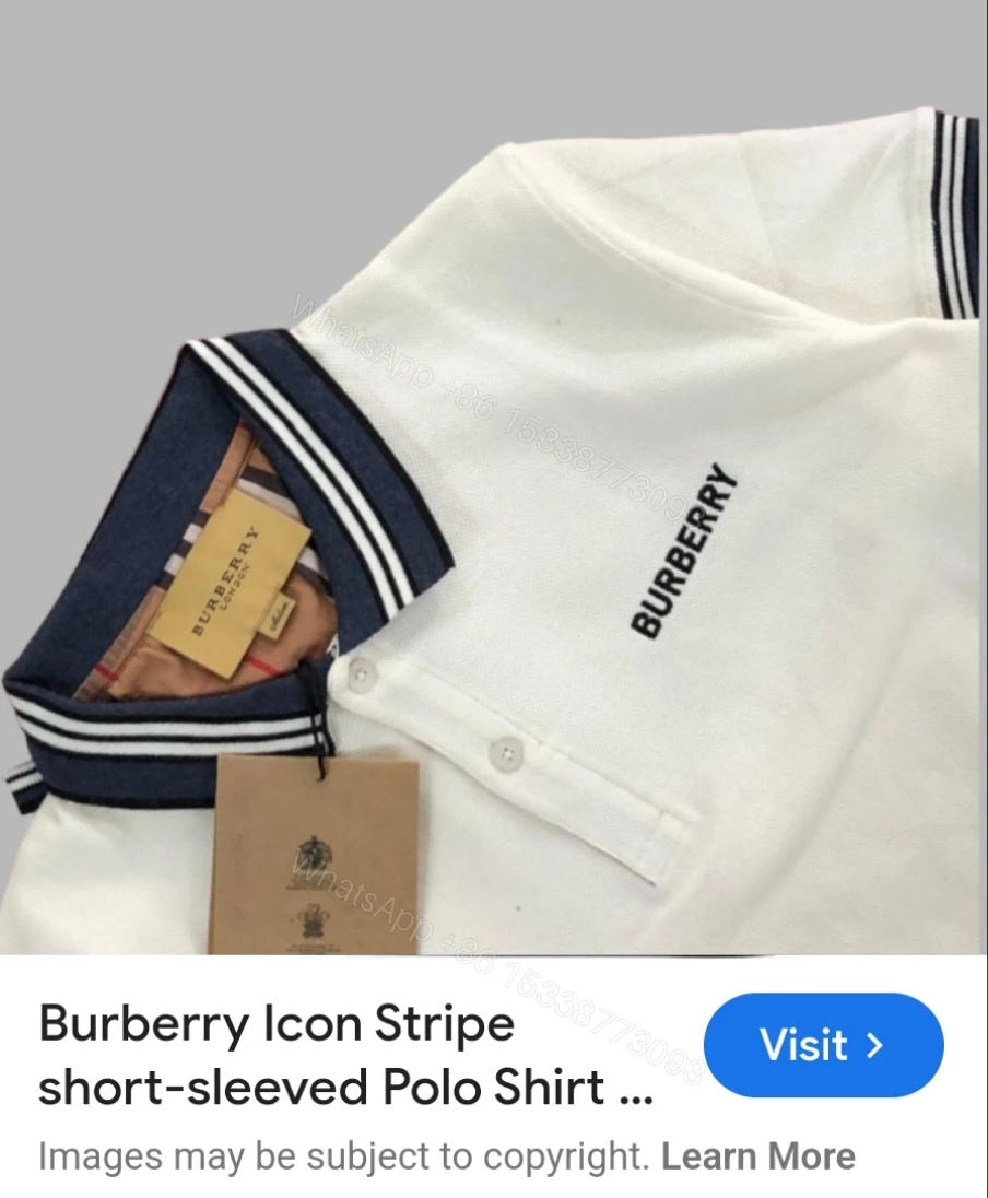 View 5 of FIRST COPY BURBERRY VERY PREMIUM COTTON LYCRA POLOS T-SHIRT