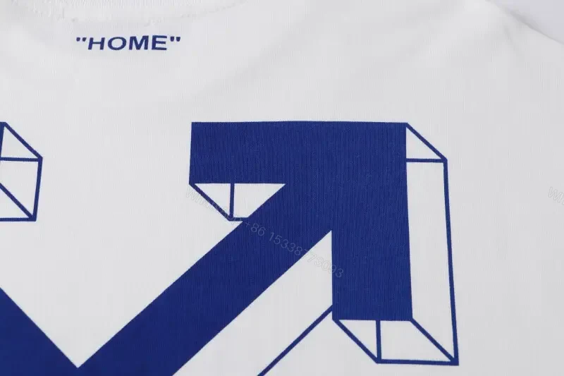 View 10 of White Cotton Casual Graphic Tee Large Centered “Off-White” Logo T-Shirt