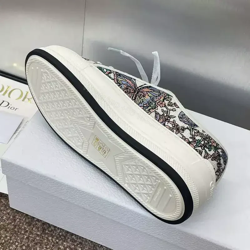 View 4 of WALK’N’DIOR PLATFORM SNEAKERS UNISEX TOILE DE JOUY PAPILLON EMBROIDERED WHITE – CD193