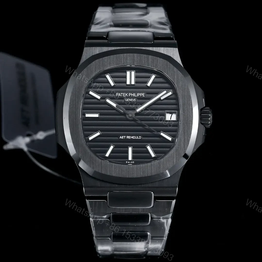 Patek Philippe Black Ceramic Nautilus Black Bracelet 40mm PP-NAU-BLK-CER-BR40-V2 — view 1