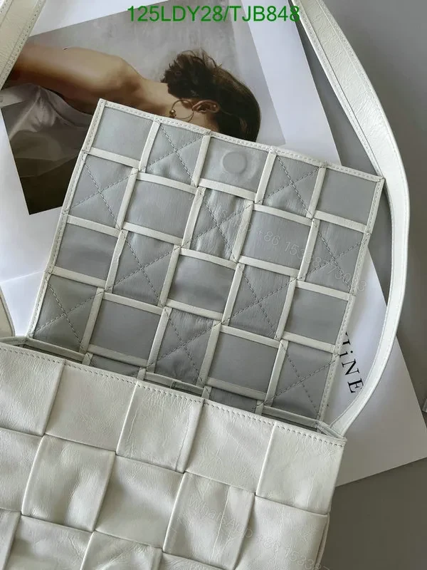 View 9 of Bottega Veneta Premium Nappa Leather Intrecciato Weave Bag with Magnetic Fastening BV9101