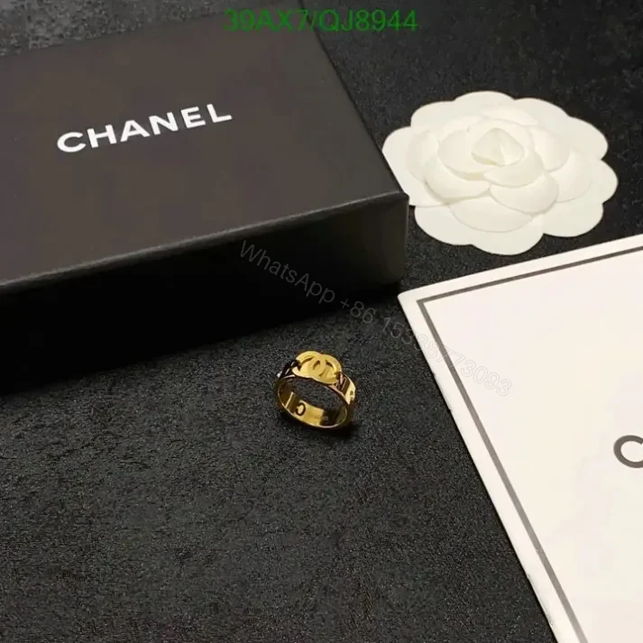 View 5 of Chanel CC Ring in Gold for Women Knockoff QJ89445