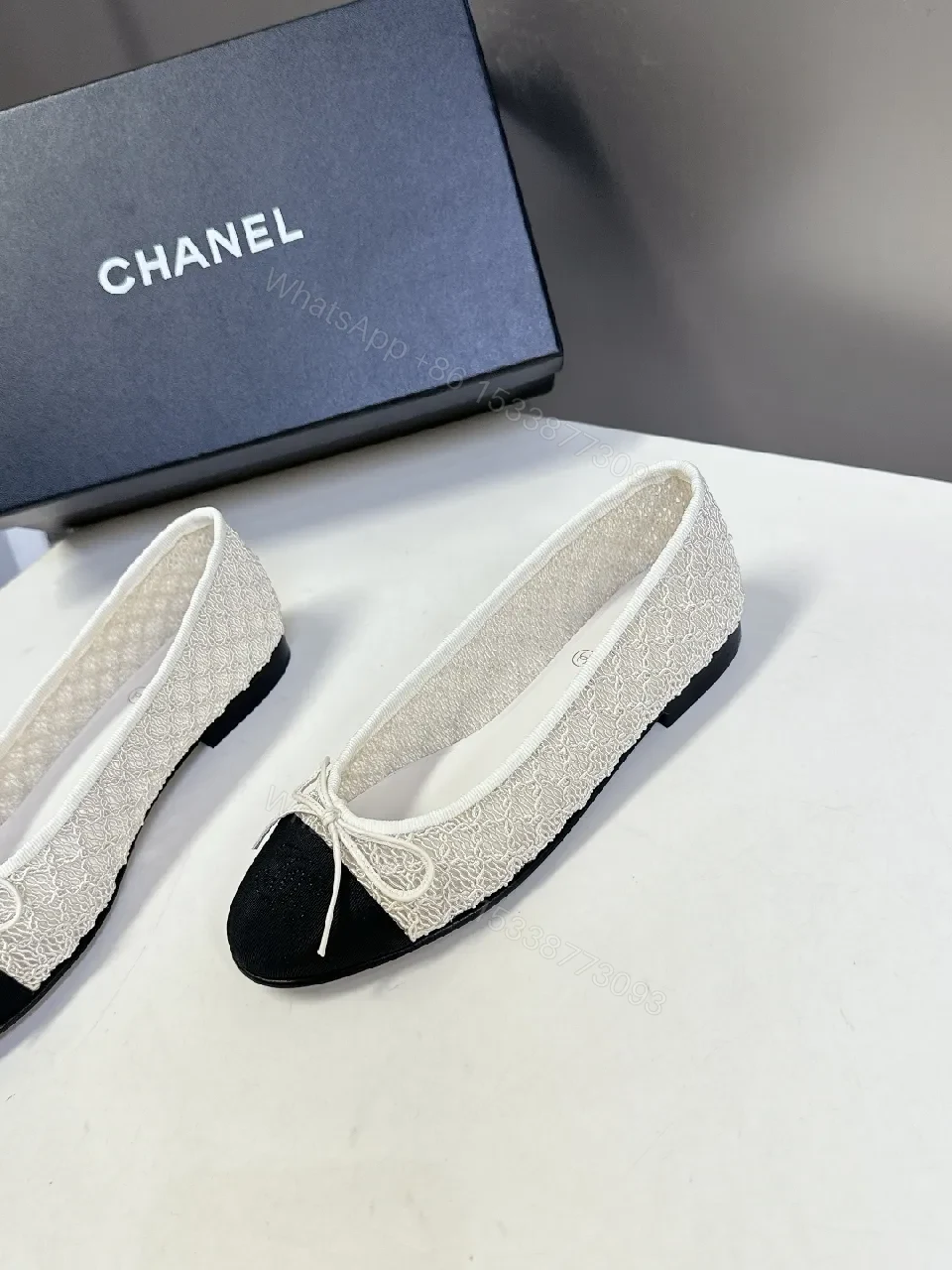 View 3 of Two-Tone Lace Flats: Texture-Driven Chic, All-Day Comfort