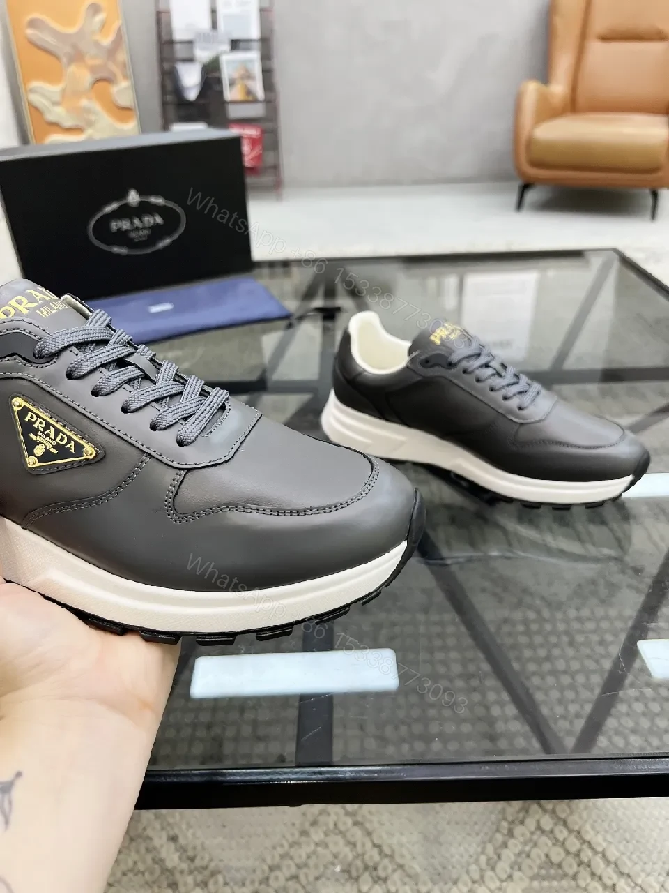 View 5 of Bold Leather High-Top Sneakers, Luxe Comfort, Everyday Style