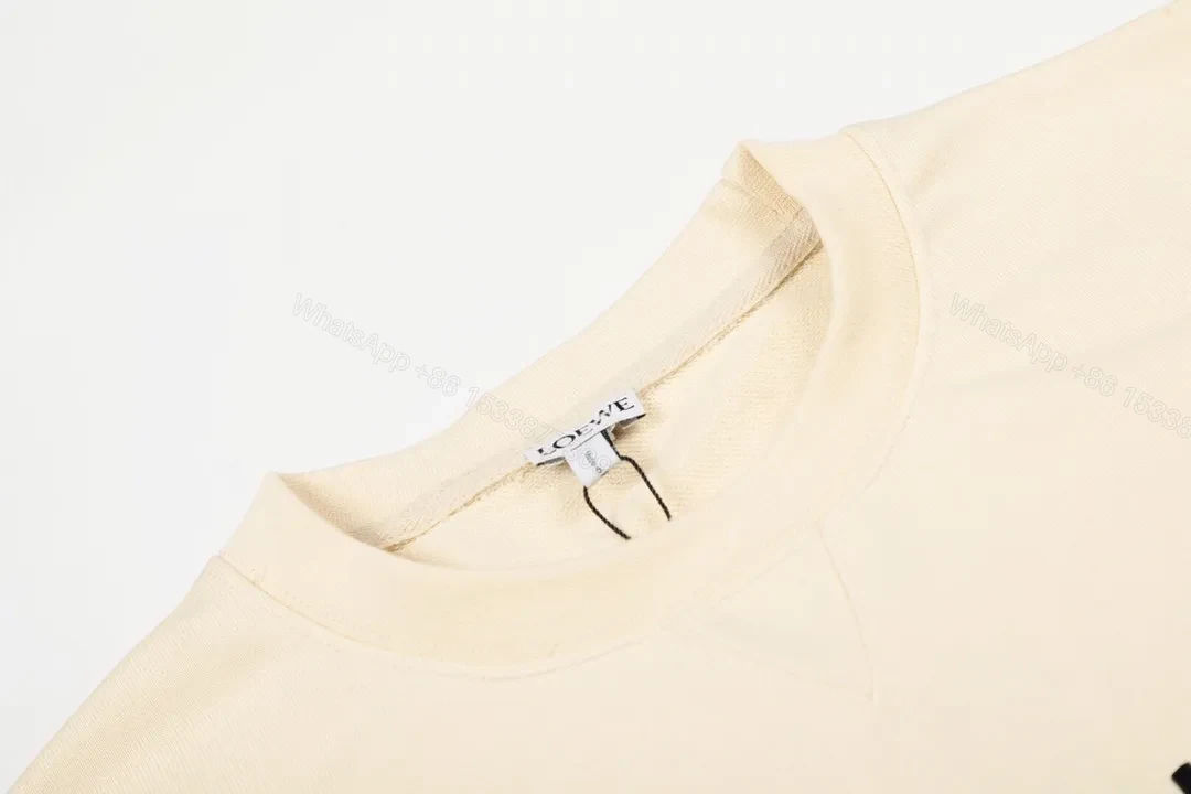 View 2 of Cream Beige Knit + Signature Logo Print Crewneck Sweatshirt