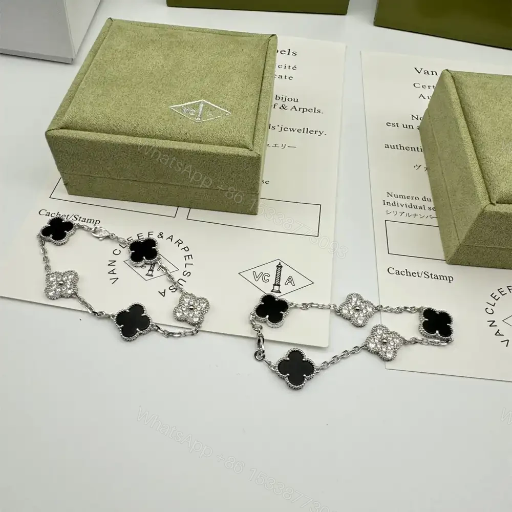 View 3 of 高仿首飾VanCleef&Arpels*RP2R900縞瑪瑙白金手鏈