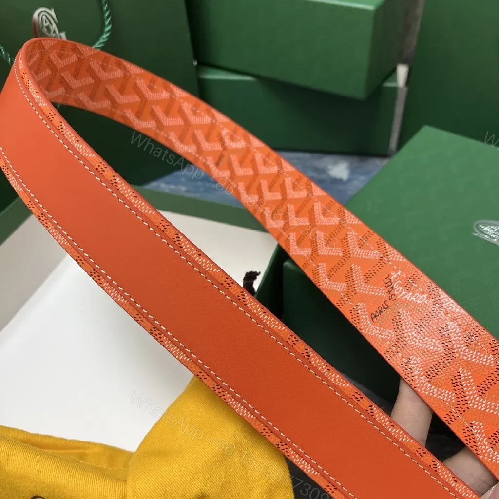 View 4 of Bright Orange Leather Belted Sandal with Goyard Pattern