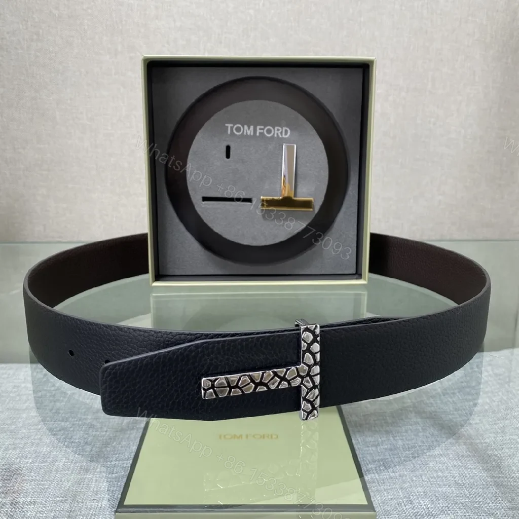 View 3 of Modern Texture Belt: Full-Grain Leather, Bold Buckle Accessory