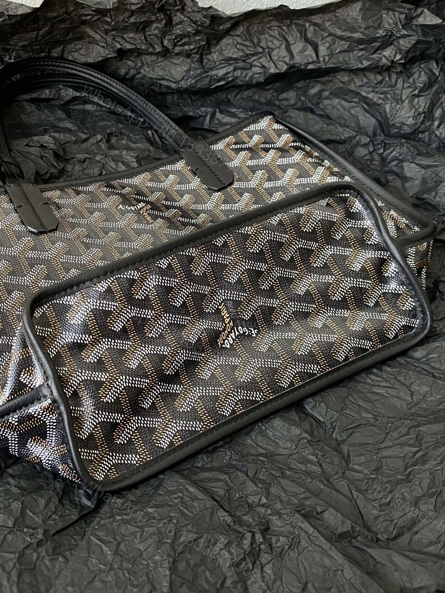 View 3 of GOYARD Goyardine Reversible Mini Anjou Black 1661918