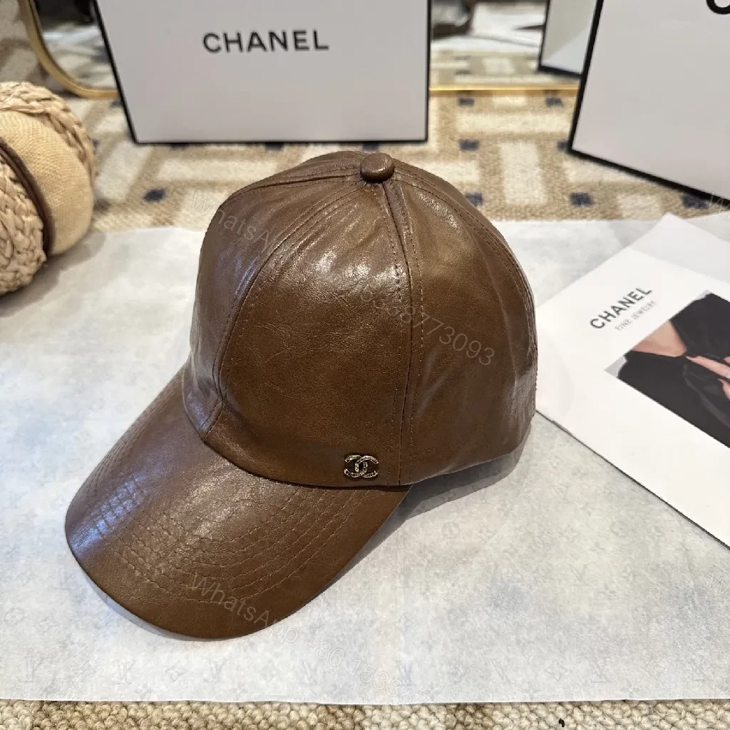 Brown Leather Cap Everyday Luxury Cap — view 1