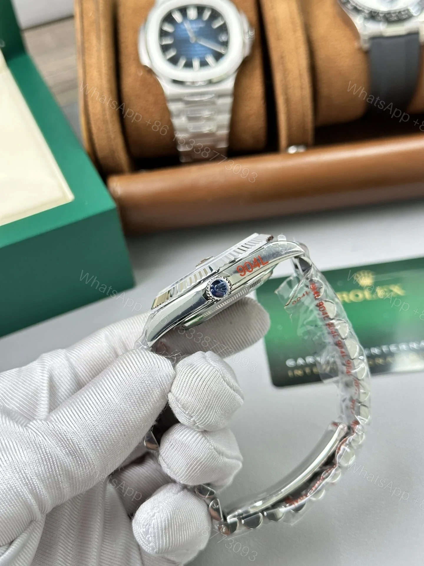 View 5 of Superclone Rolex Day-Date Bright Black Diamond Dial 228236-0004 40 mm