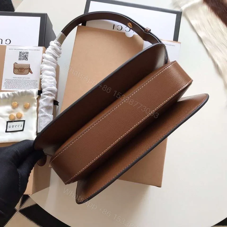 View 7 of Gucci 1955 Horsebit Replica Bag 11 Women’s Brown Smooth Leather 25cm