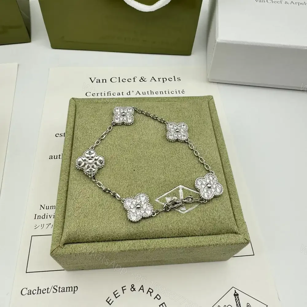 View 5 of 高仿首飾VanCleef&Arpels*RA415000五花滿鑽白金手鏈