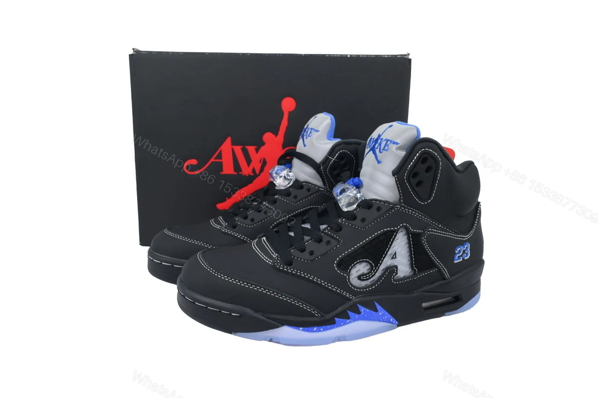 View 7 of Awake NY x Air Jordan 5 Retro 'Black Racer Blue' DV4982-004