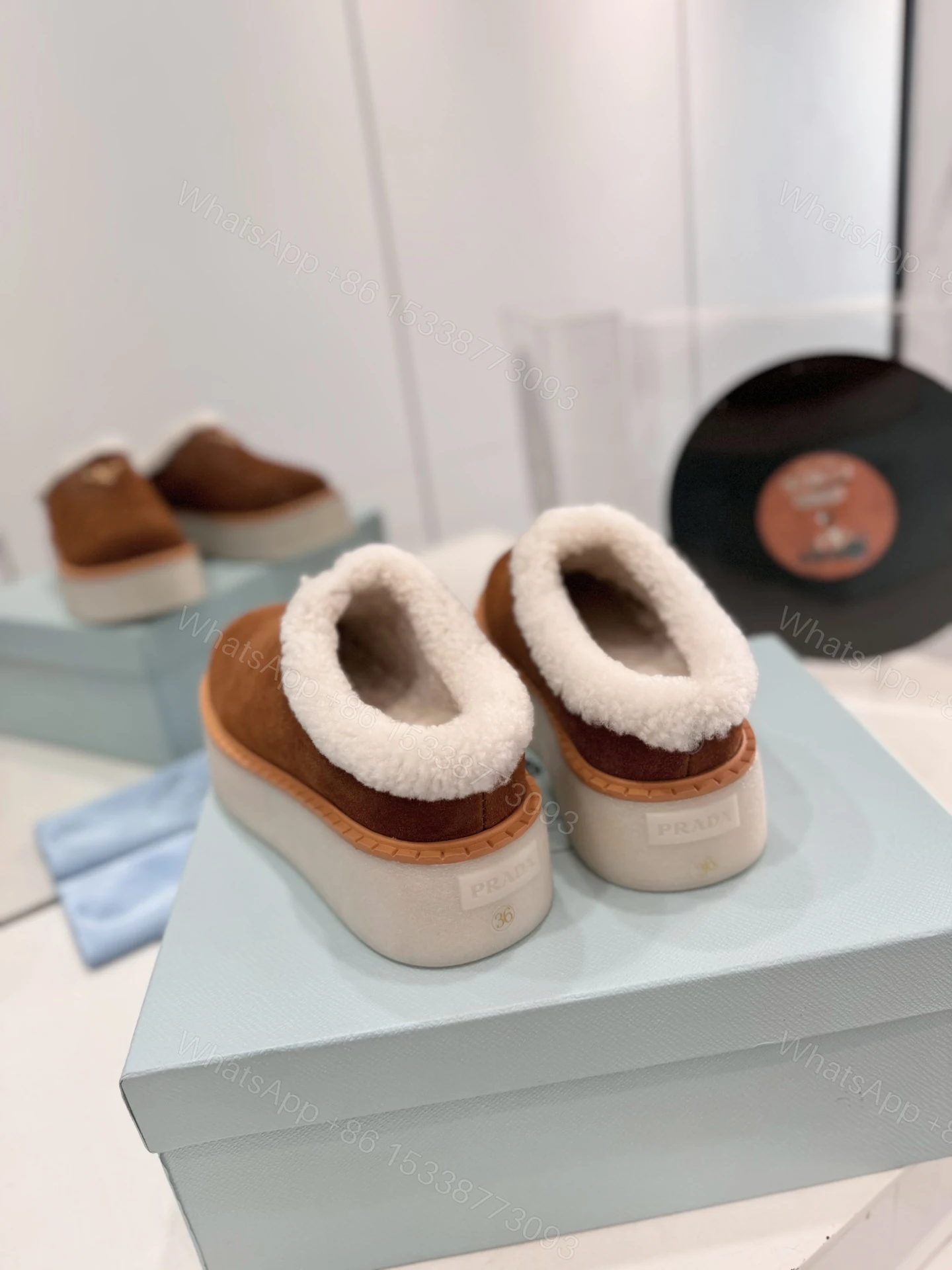 View 8 of PRADA SUEDE MULES CINNAMON 1S715N X0O F0401 F ZG50