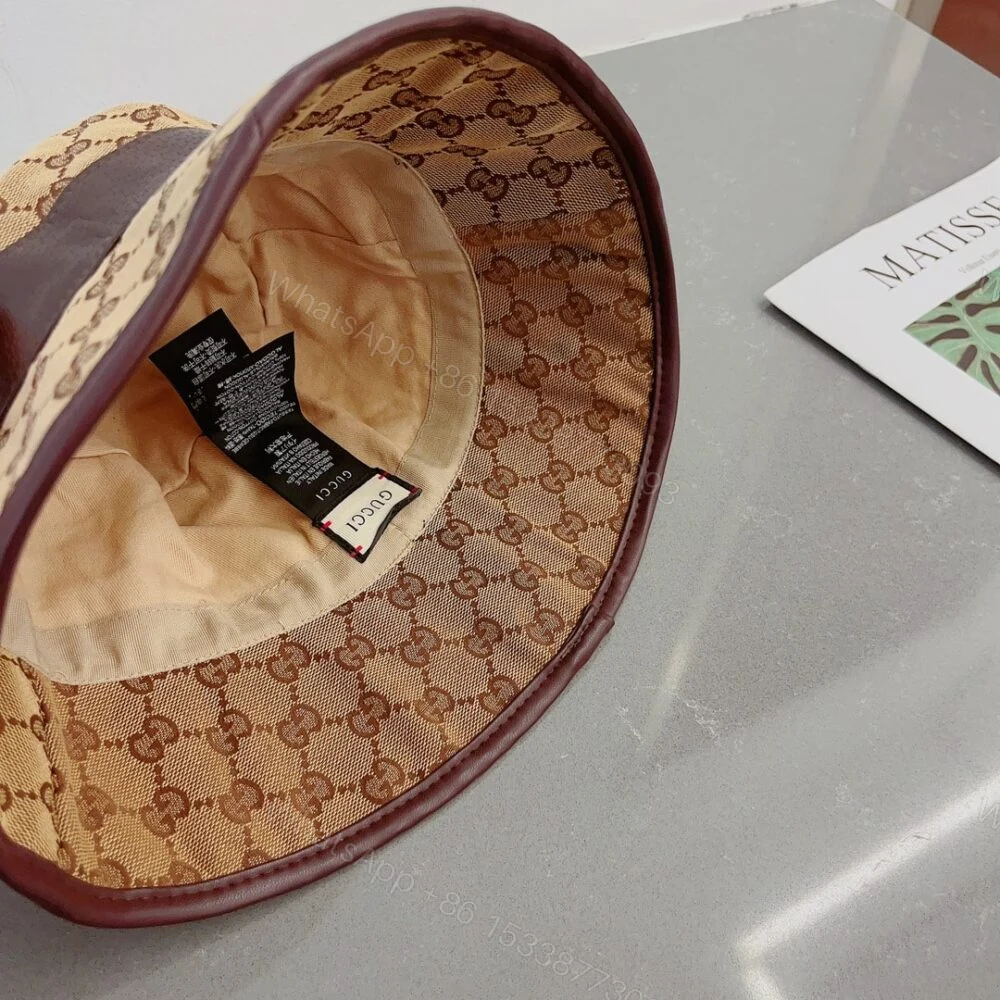 View 6 of Gucci Canvas Bucket Hat With Double G Brown 576587 4HG62 2564
