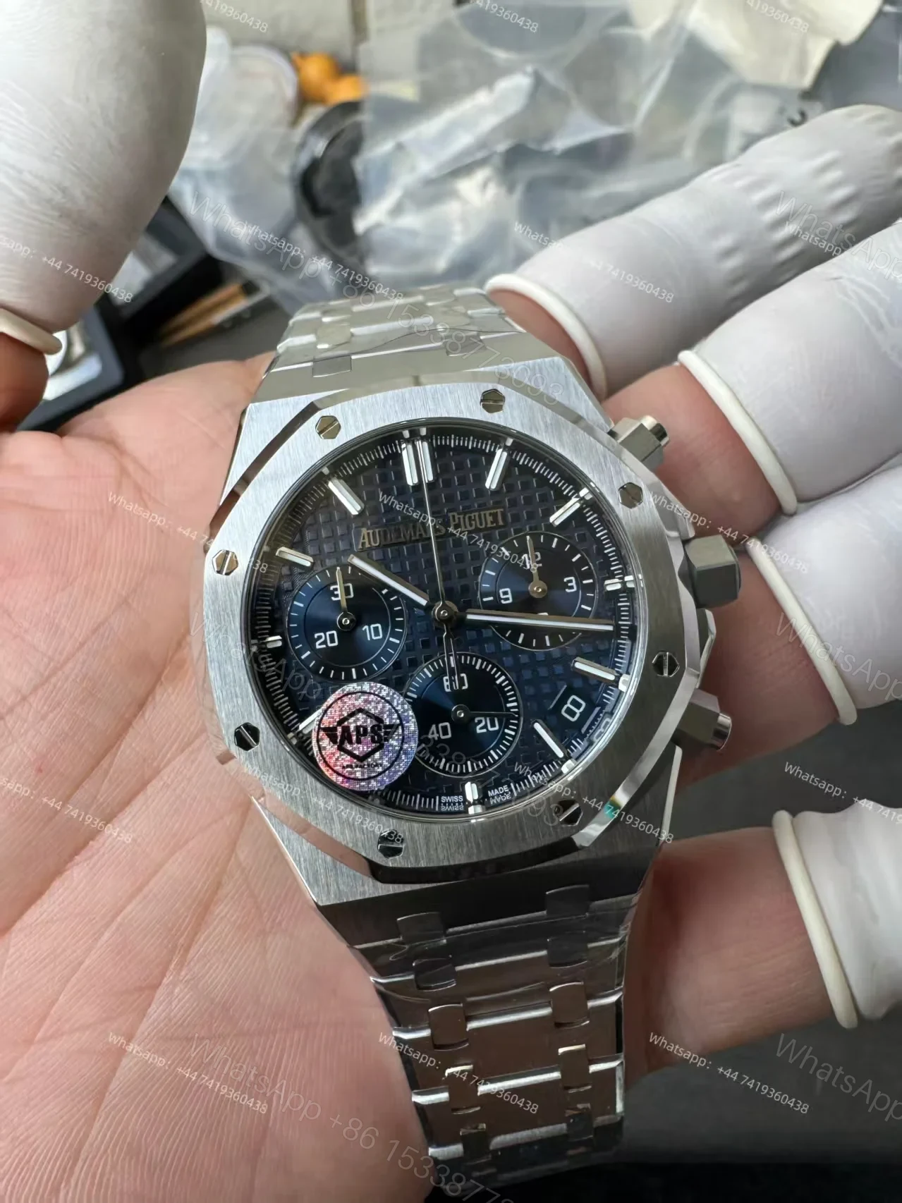 View 4 of Audemars Piguet Super Clone Royal Oak Blue Dial 26240 Chronograph 41mm Cal.4401