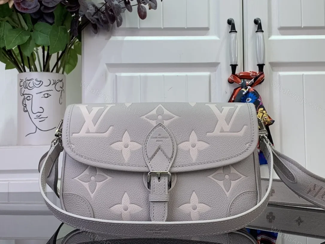 Soft Gray Pebble Leather Monogram Flap Bag - Everyday Luxe — view 1