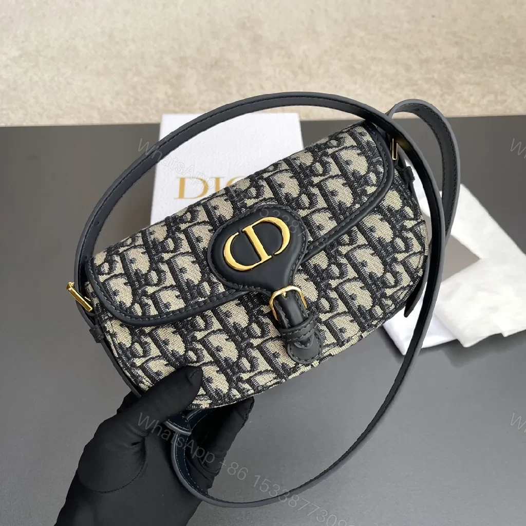 View 6 of Patterned Monogram Crossbody: Luxury Leather Trim Bag