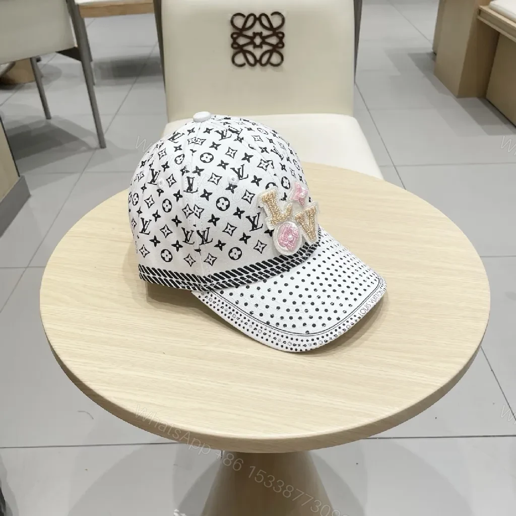 View 9 of White Denim Cap with Embroidered Emblems, Minimalist Luxe, Cap