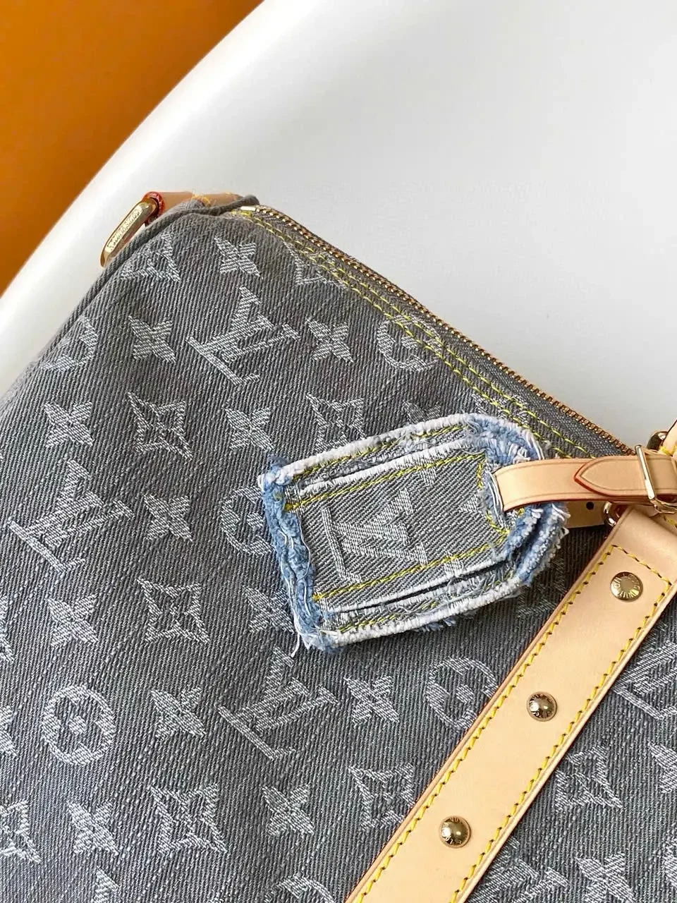 View 5 of Louis Vuitton LV Keepall Denim bandouliere 55 Grey