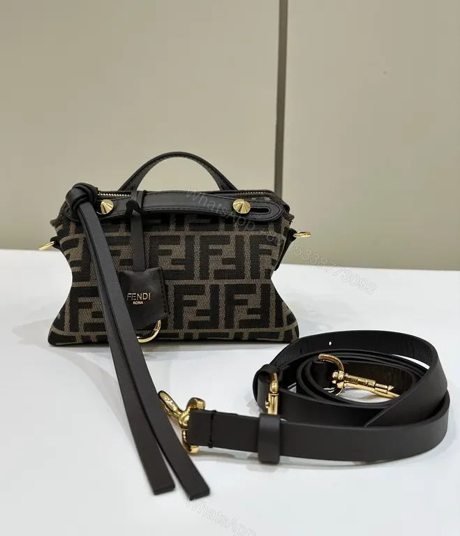Gold-Hardware Fendi-Inspired Monogram Crossbody Bag — view 1