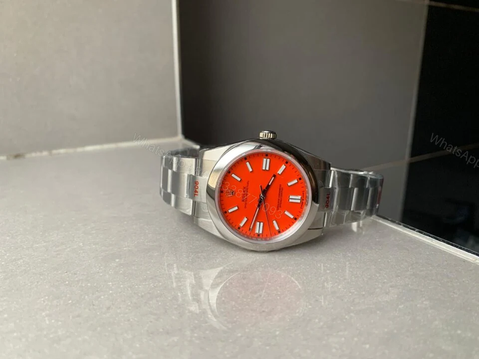 View 3 of EW FACTORY 1:1 Rolex OYSTER PERPETUAL CORAL RED DIAL 41MM Asian A3230