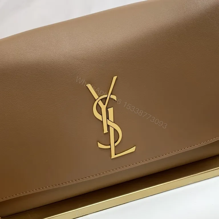 View 9 of Gold-Tone Logo Crossbody Bag: Minimal Leather Luxury