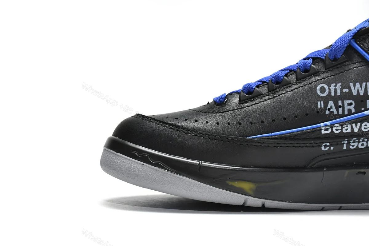 View 10 of Off White x Air Jordan 2 Retro Low SP Black and Varsity Roy DJ4375-004