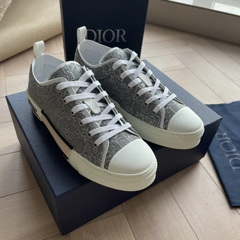 View 9 of Chic Diamond-Texture Sneaker with Dior-Inspired Detailing