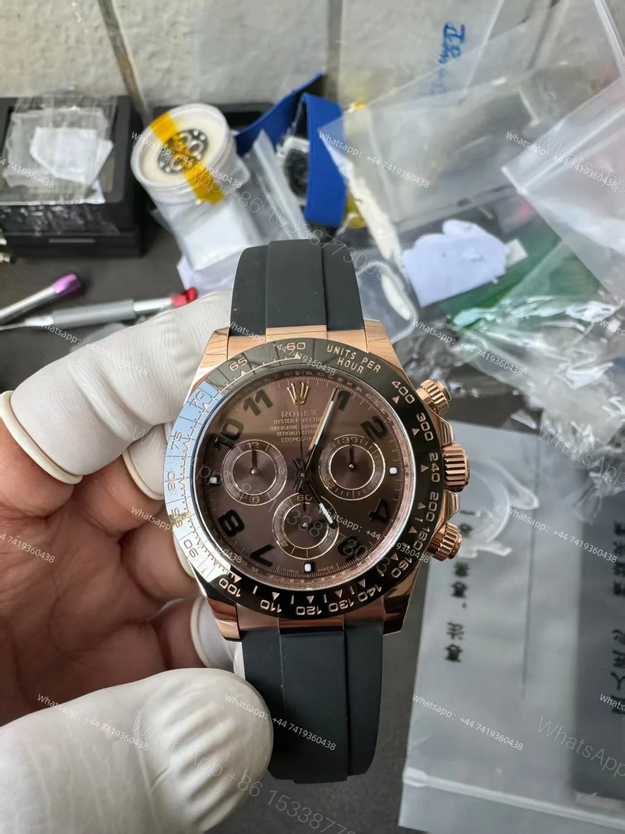 View 7 of Rolex Daytona Super Clone M116515LN-0015 Rose Gold Chocolate Dial 4130 Movement