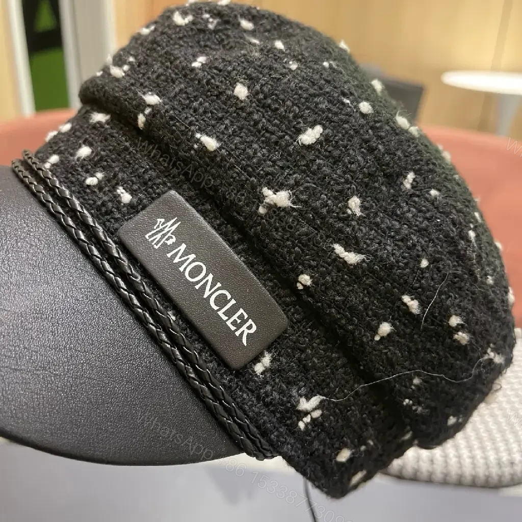 View 9 of Textured Tweed Cap with Leather Peak: Luxe Modern Cap