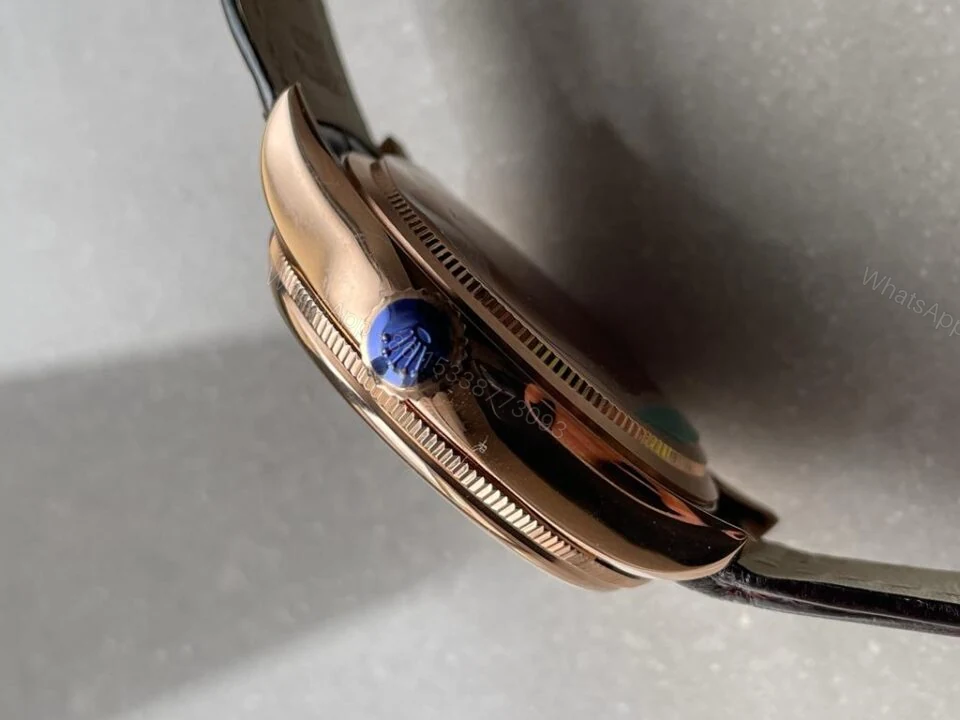 View 13 of Rolex Cellini Moonphase 50535 RG White Dial on Leather Strap Asia 3195 Mod