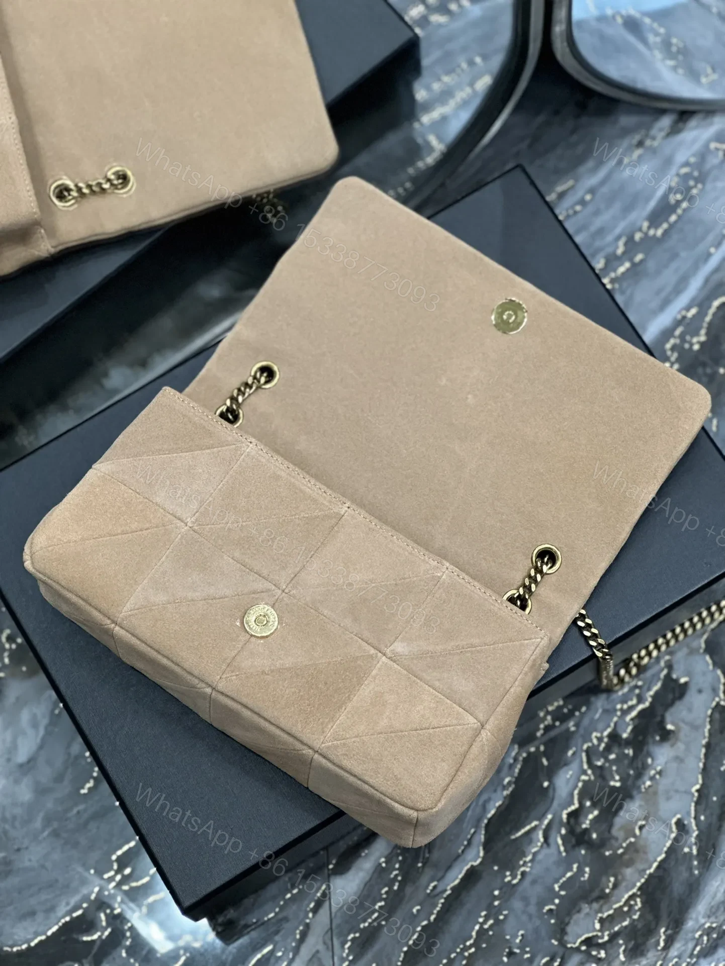 View 6 of YSL Jamie Medium Shoulder Bag in Beige