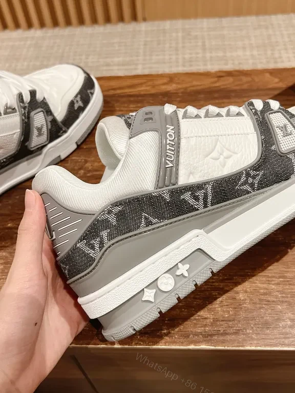 View 8 of Modern Peak Leather-Trim Sneaker with Signature LV Monogram