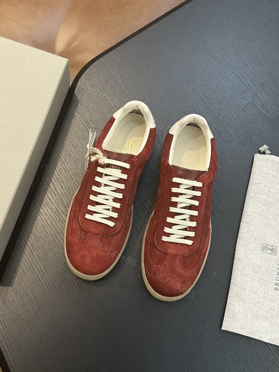 View 5 of Burgundy Suede Low-Top Sneaker | Refined Comfort, All-Day