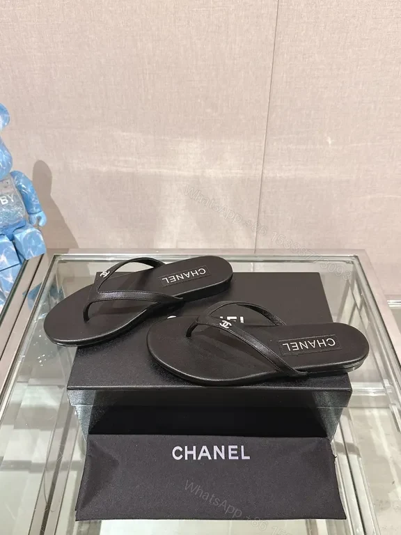 View 6 of Minimalist Black Chanel-Inspired Flip-Flops: Luxe Comfort Sandals