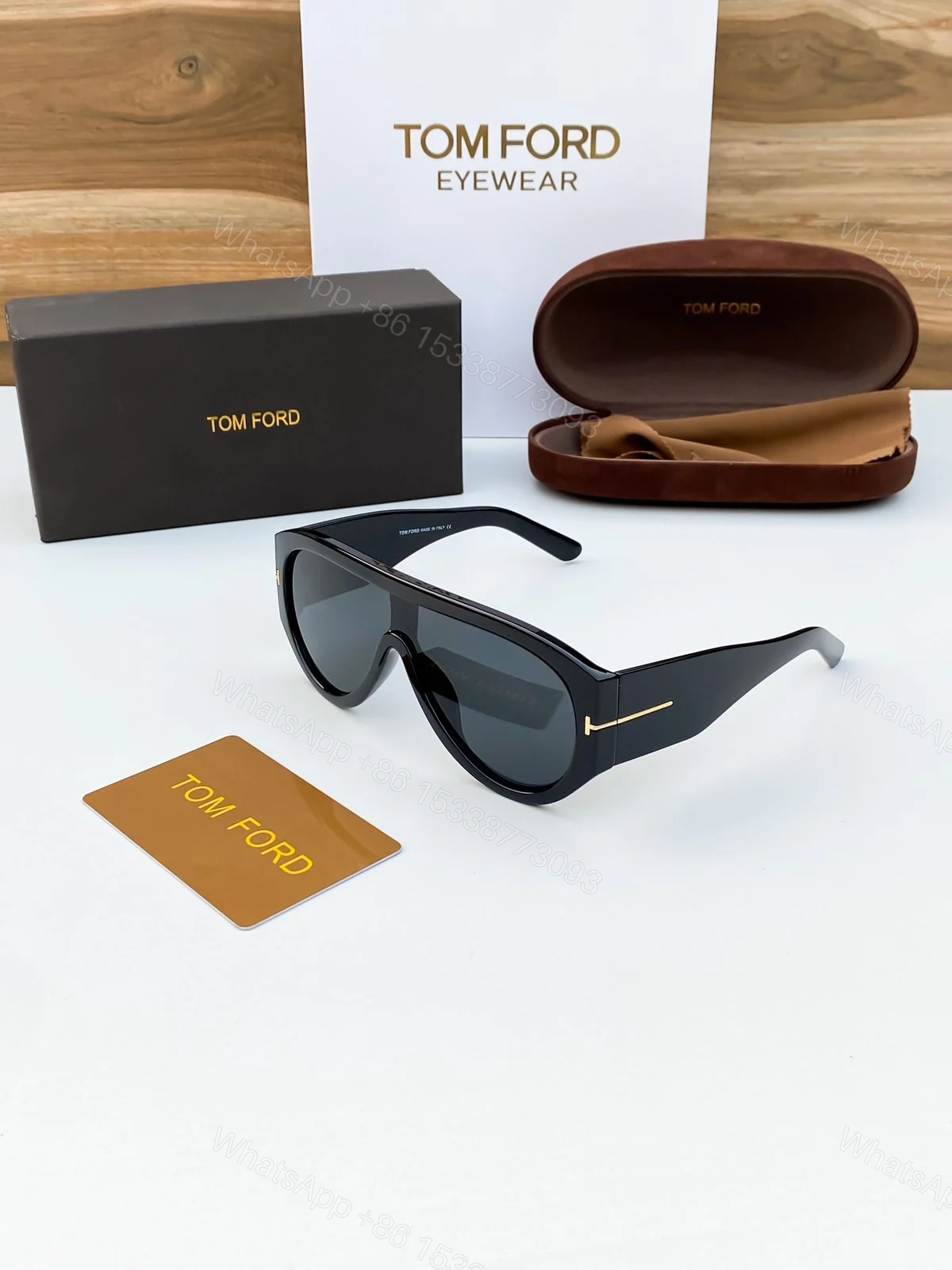 View 2 of Tom Ford Aviator Gold-Brown Metal Frame