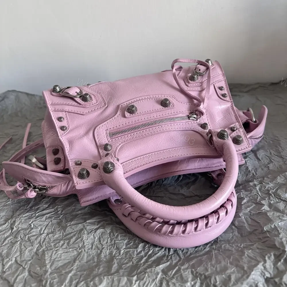View 8 of 高仿Balenciaga*NeoCagole系列機車包粉色