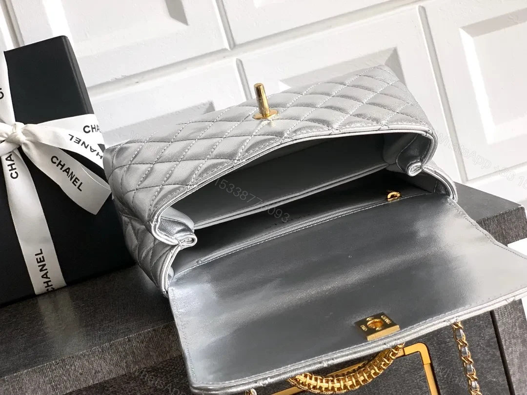 View 3 of Quilted Metallic Handbag: Structured Glamour, All-Day Confidence